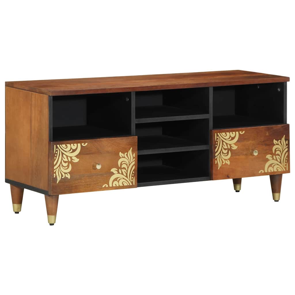 Meuble TV Marron 100 x 33.5 x 46 cm Bois de manguier massif - XIOS