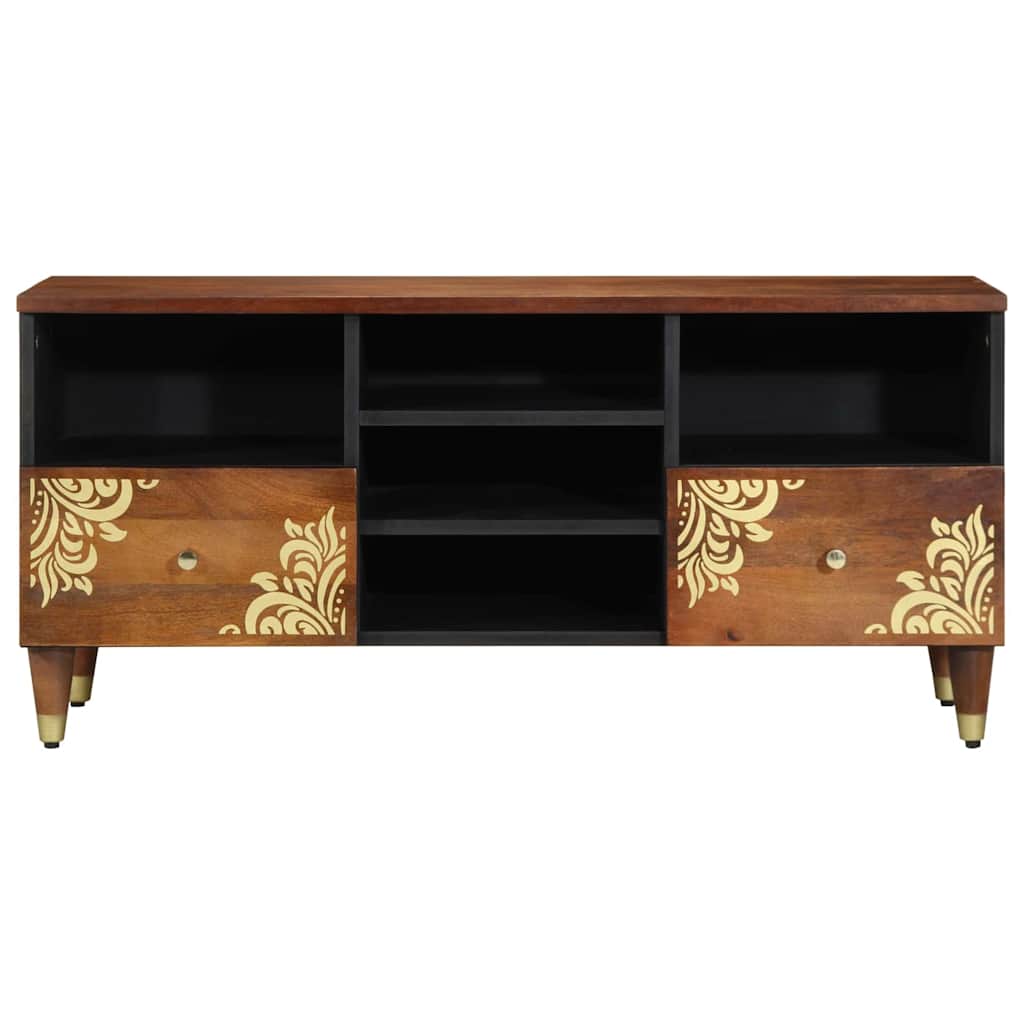 Meuble TV Marron 100 x 33.5 x 46 cm Bois de manguier massif - XIOS