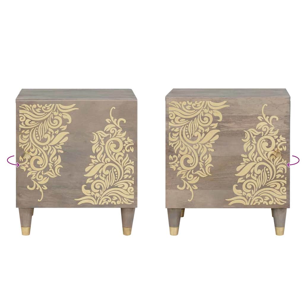 Cabinet de chevet avec porte 2 pcs Gris 40 x 33 x 46 cm - XIOS