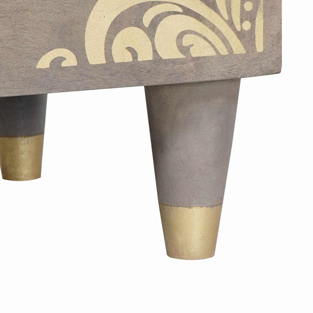 Cabinet de chevet Gris 40 x 33 x 46 cm Bois de mangue massif - XIOS
