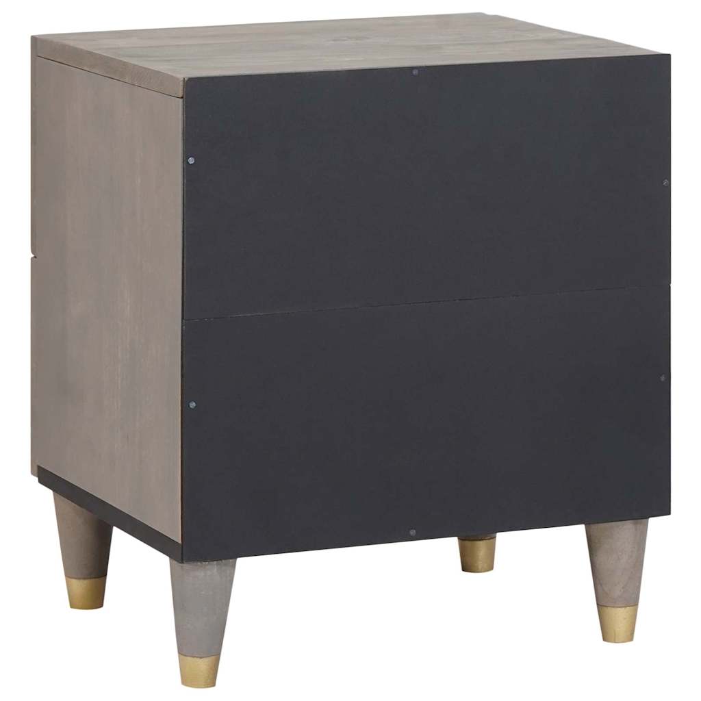 Cabinet de chevet Gris 40 x 33 x 46 cm Bois de mangue massif - XIOS