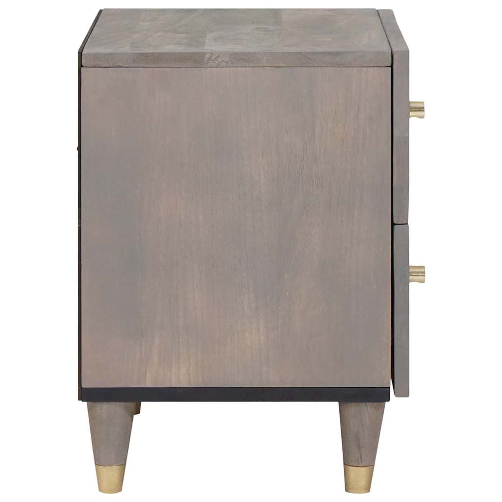 Cabinet de chevet Gris 40 x 33 x 46 cm Bois de mangue massif - XIOS