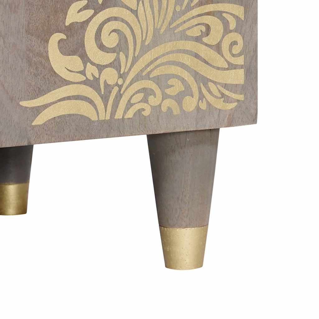 Meuble TV Gris et or 105 x 33.5 x 46 cm Bois de manguier massif - XIOS