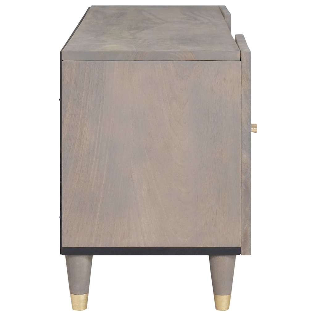 Meuble TV Gris et or 105 x 33.5 x 46 cm Bois de manguier massif - XIOS