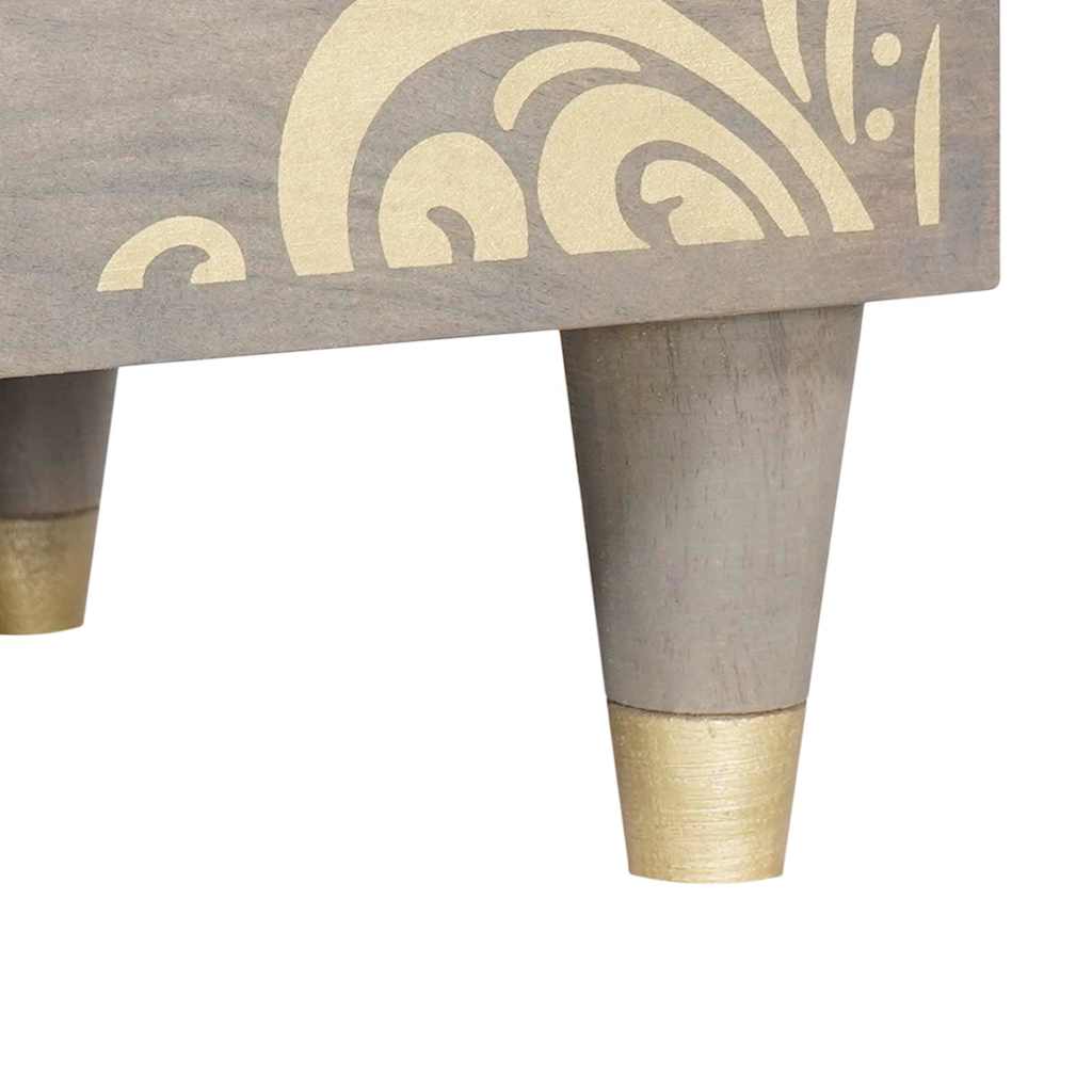 Buffet Gris et or 60 x 33.5 x 75 cm Bois de manguier massif - XIOS