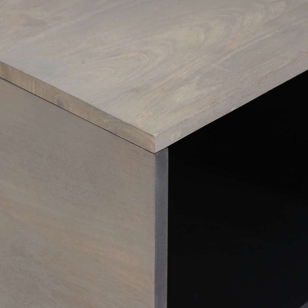 Table basse Gris 80 x 50 x 40 cm bois de manguier massif - XIOS