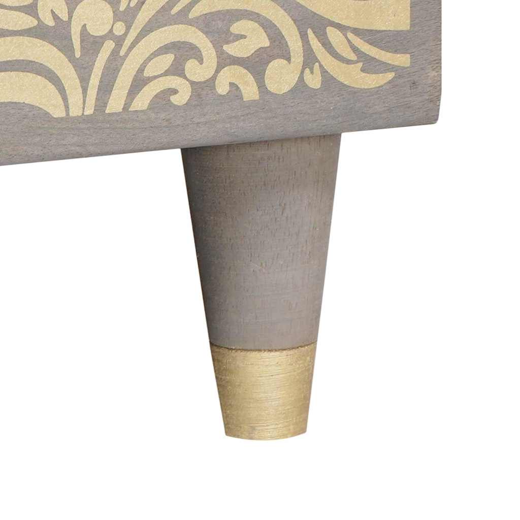 Table basse Gris 80 x 50 x 40 cm bois de manguier massif - XIOS