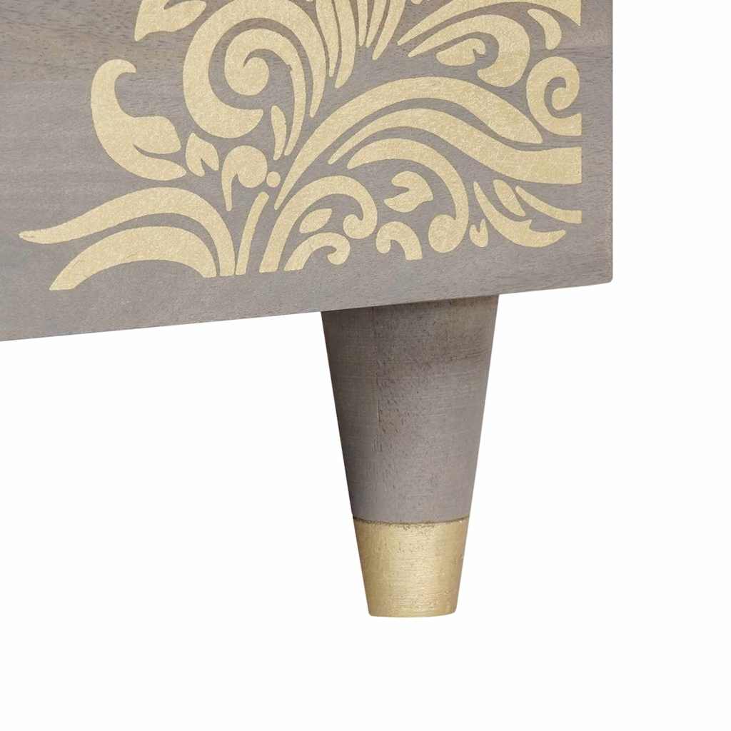 Table basse Gris 80 x 50 x 40 cm bois de manguier massif - XIOS