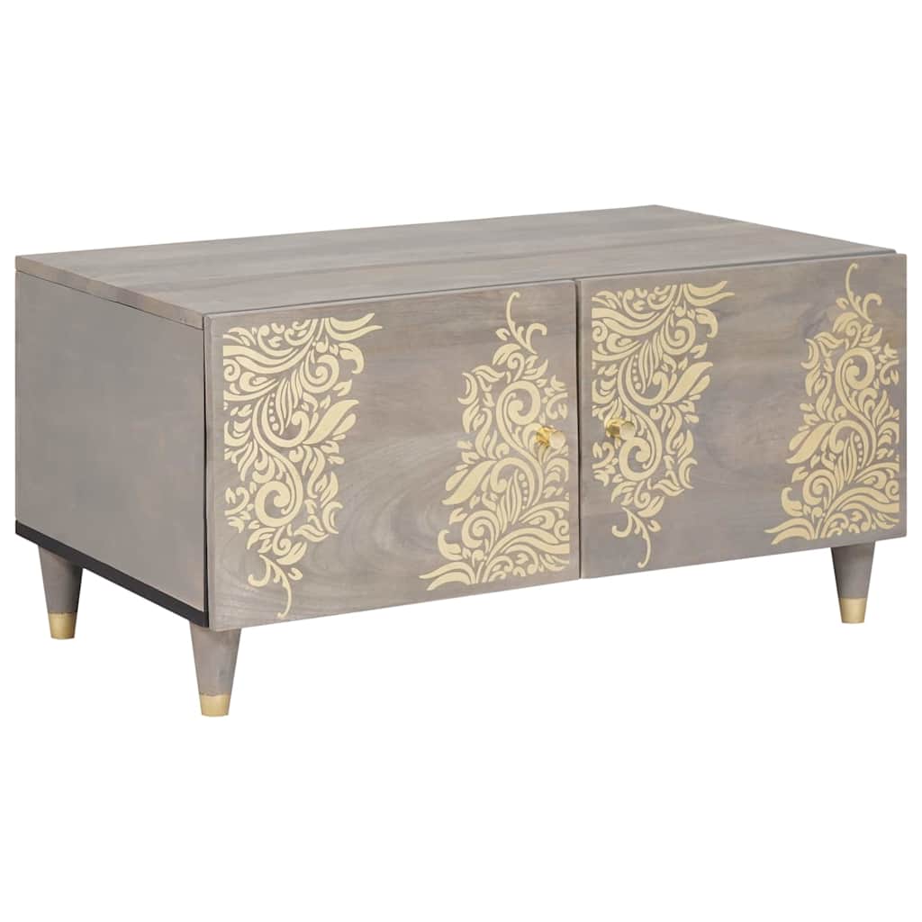Table basse Gris 80 x 50 x 40 cm Bois de mangue massif - XIOS