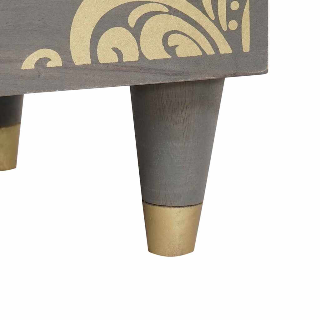 Cabinet de chevet Gris 40 x 33 x 46 cm Bois de mangue massif - XIOS