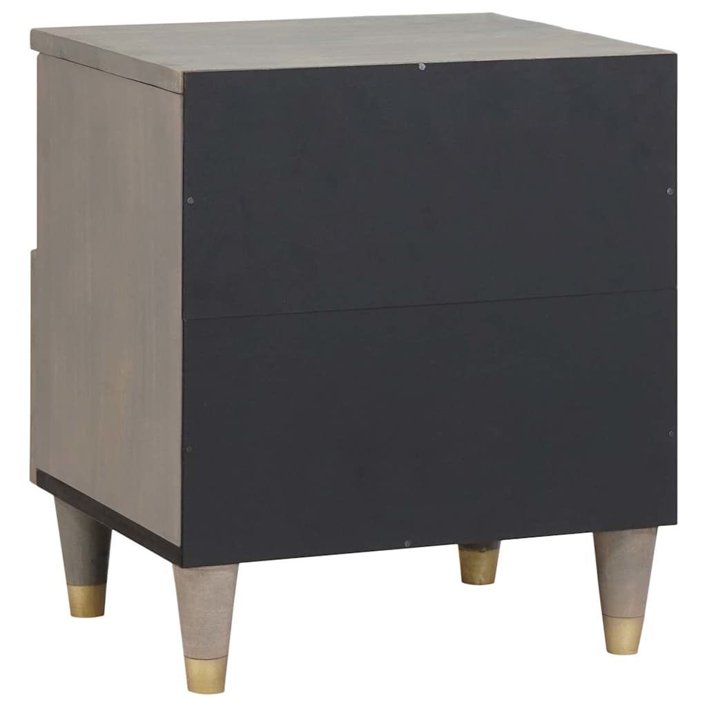 Cabinet de chevet Gris 40 x 33 x 46 cm Bois de mangue massif - XIOS