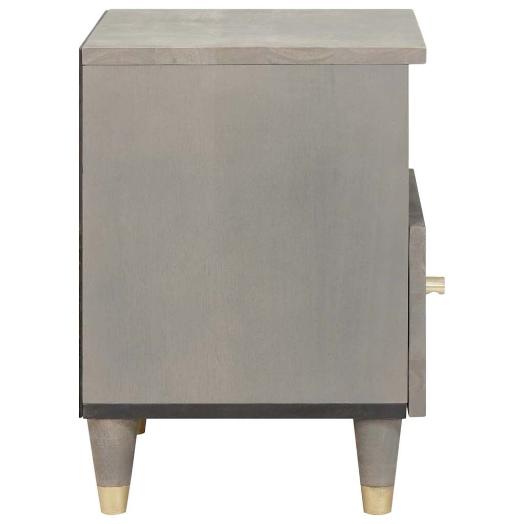 Cabinet de chevet Gris 40 x 33 x 46 cm Bois de mangue massif - XIOS
