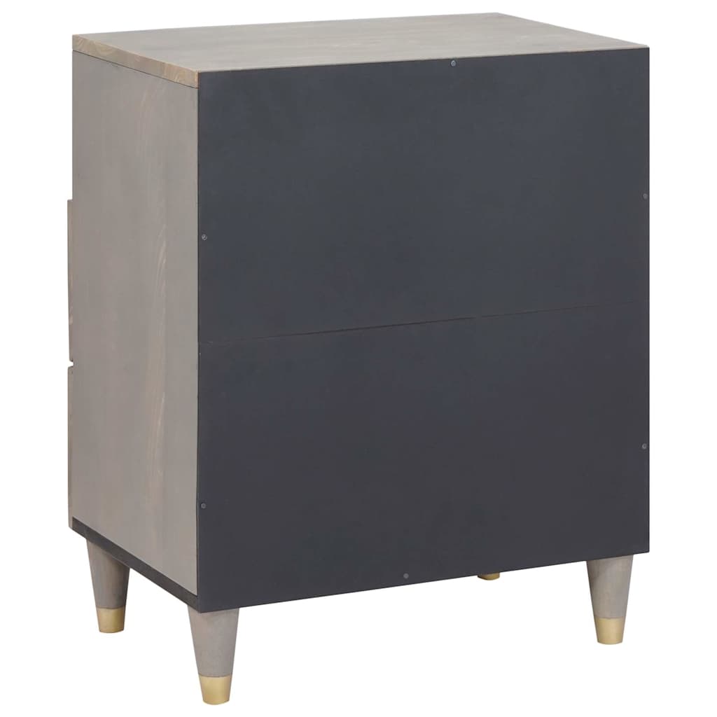Cabinet de chevet Gris 50 x 33 x 62 cm Bois de mangue massif - XIOS
