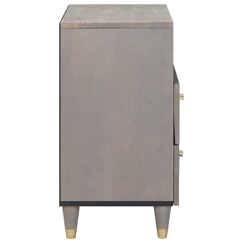 Cabinet de chevet Gris 50 x 33 x 62 cm Bois de mangue massif - XIOS