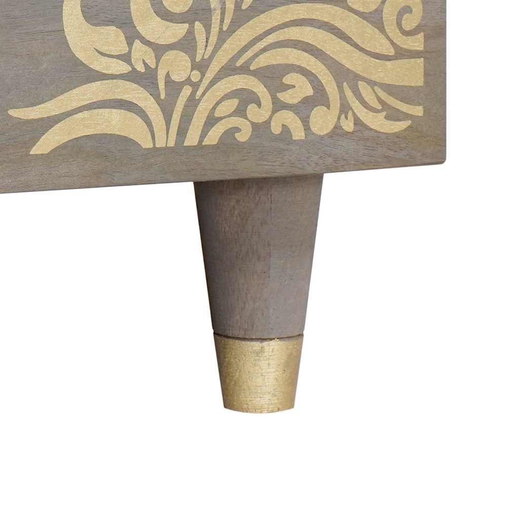 Table basse Gris 100 x 54 x 40 cm bois de manguier massif - XIOS