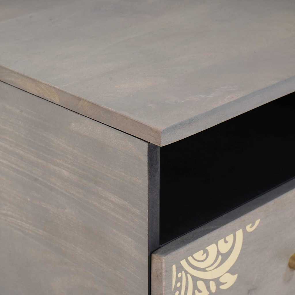 Table basse Gris 80 x 54 x 40 cm bois de manguier massif - XIOS