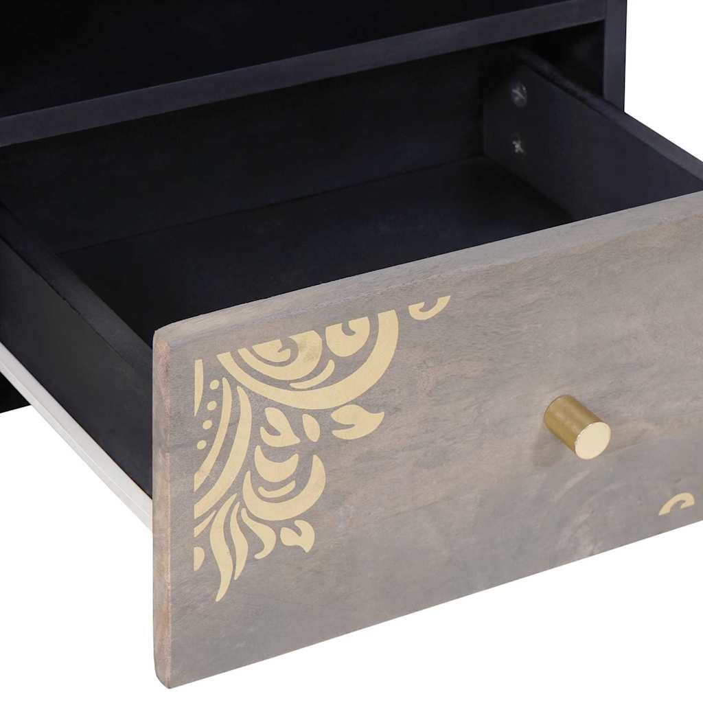 Table basse Gris 80 x 54 x 40 cm bois de manguier massif - XIOS