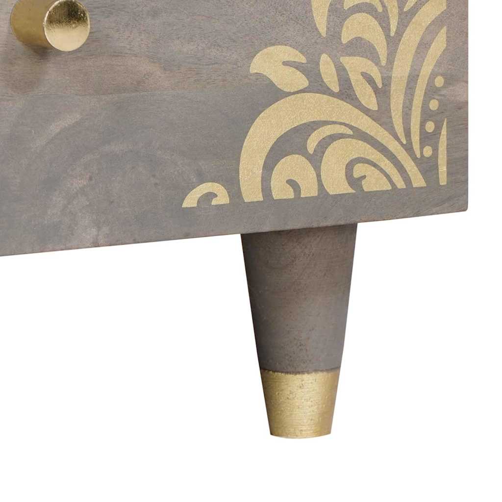 Table basse Gris 80 x 54 x 40 cm bois de manguier massif - XIOS