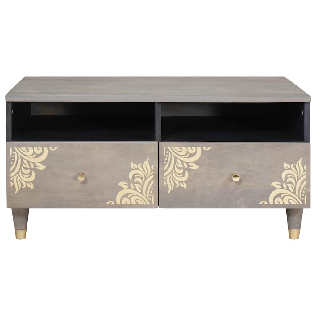 Table basse Gris 80 x 54 x 40 cm bois de manguier massif - XIOS