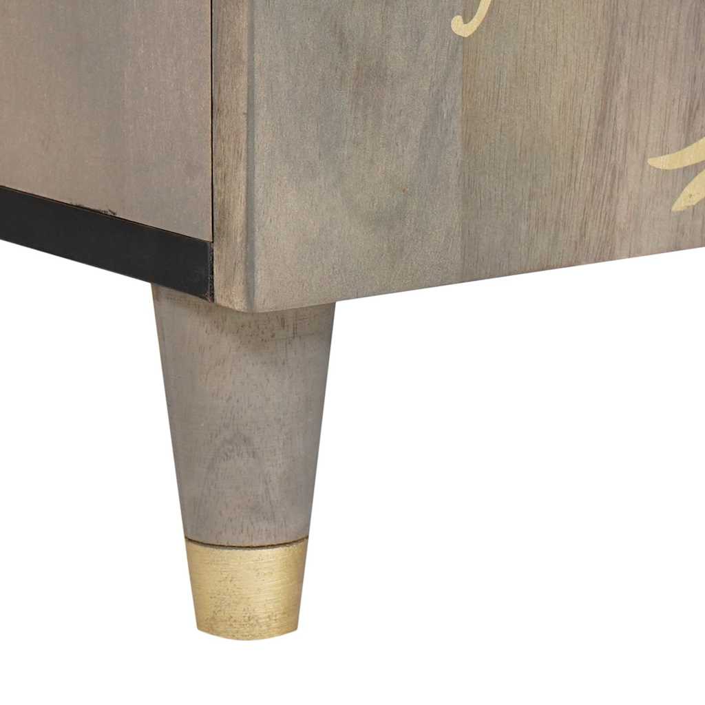 Meuble TV Gris et or 105 x 33.5 x 46 cm Bois de manguier massif - XIOS