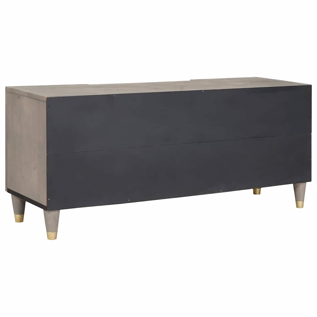Meuble TV Gris et or 105 x 33.5 x 46 cm Bois de manguier massif - XIOS