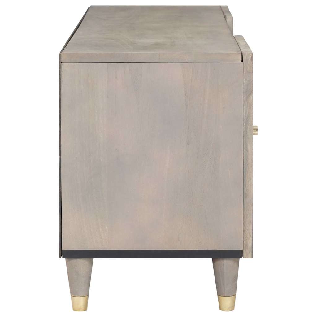 Meuble TV Gris et or 105 x 33.5 x 46 cm Bois de manguier massif - XIOS