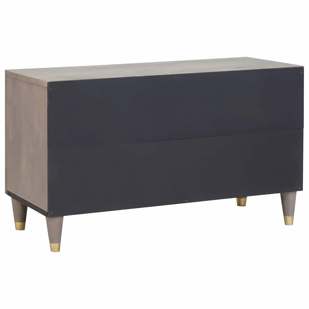 Meuble TV Gris et or 80 x 31.5 x 46 cm Bois de manguier massif - XIOS