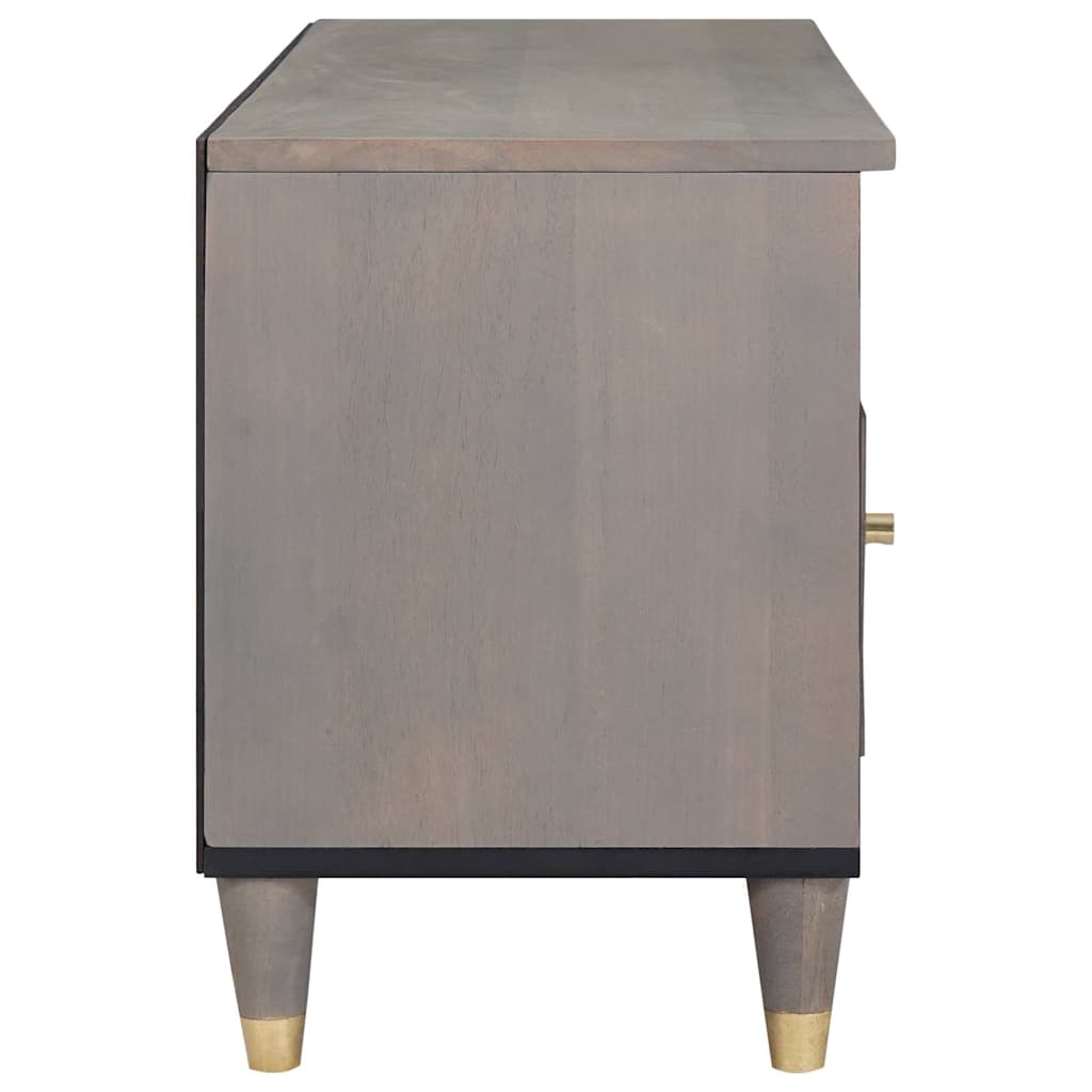Meuble TV Gris et or 100 x 33.5 x 46 cm Bois de manguier massif - XIOS