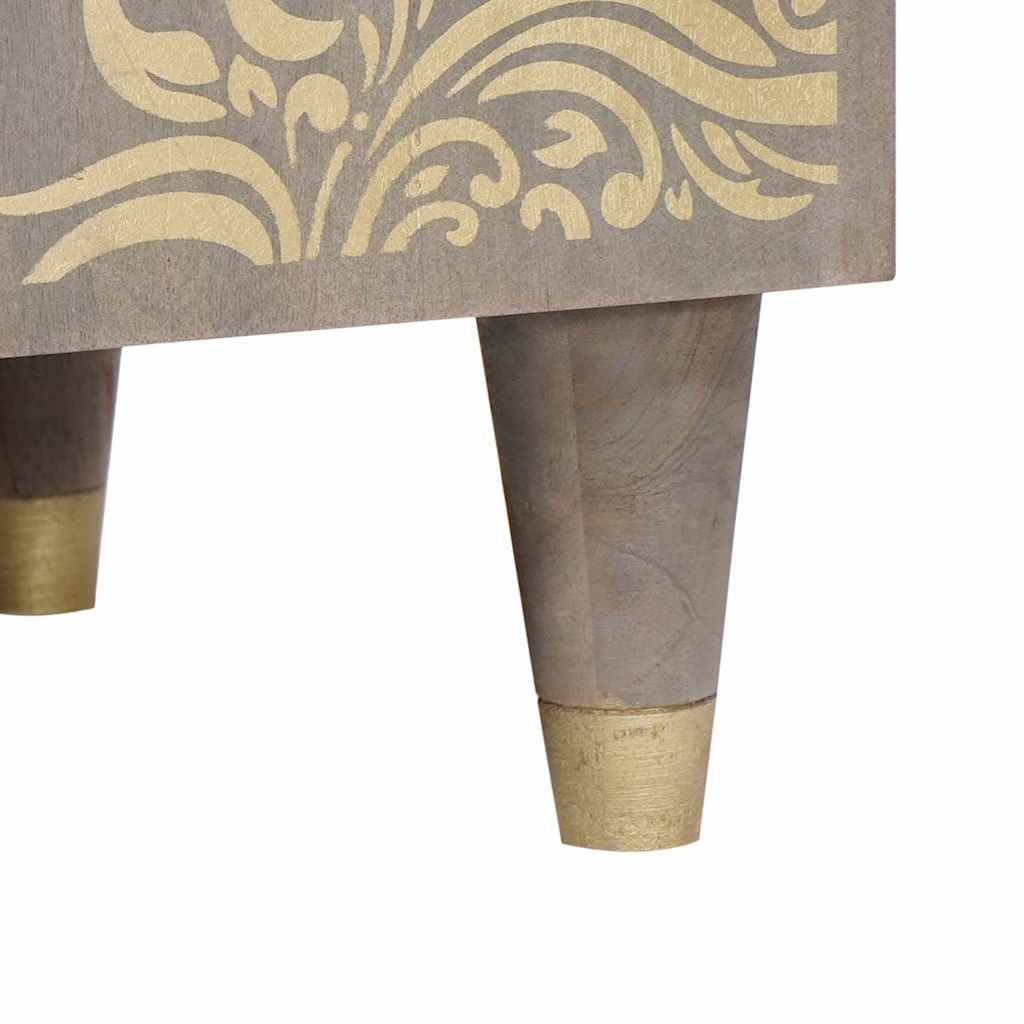 Buffet Gris et or 60 x 33.5 x 75 cm Bois de manguier massif - XIOS