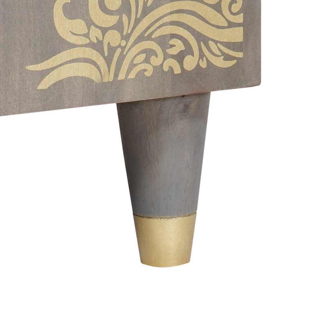 Buffet Gris et or 60 x 33 x 75 cm Bois de manguier massif - XIOS