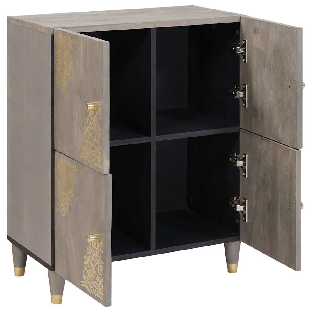 Buffet Gris et or 60 x 33 x 75 cm Bois de manguier massif - XIOS