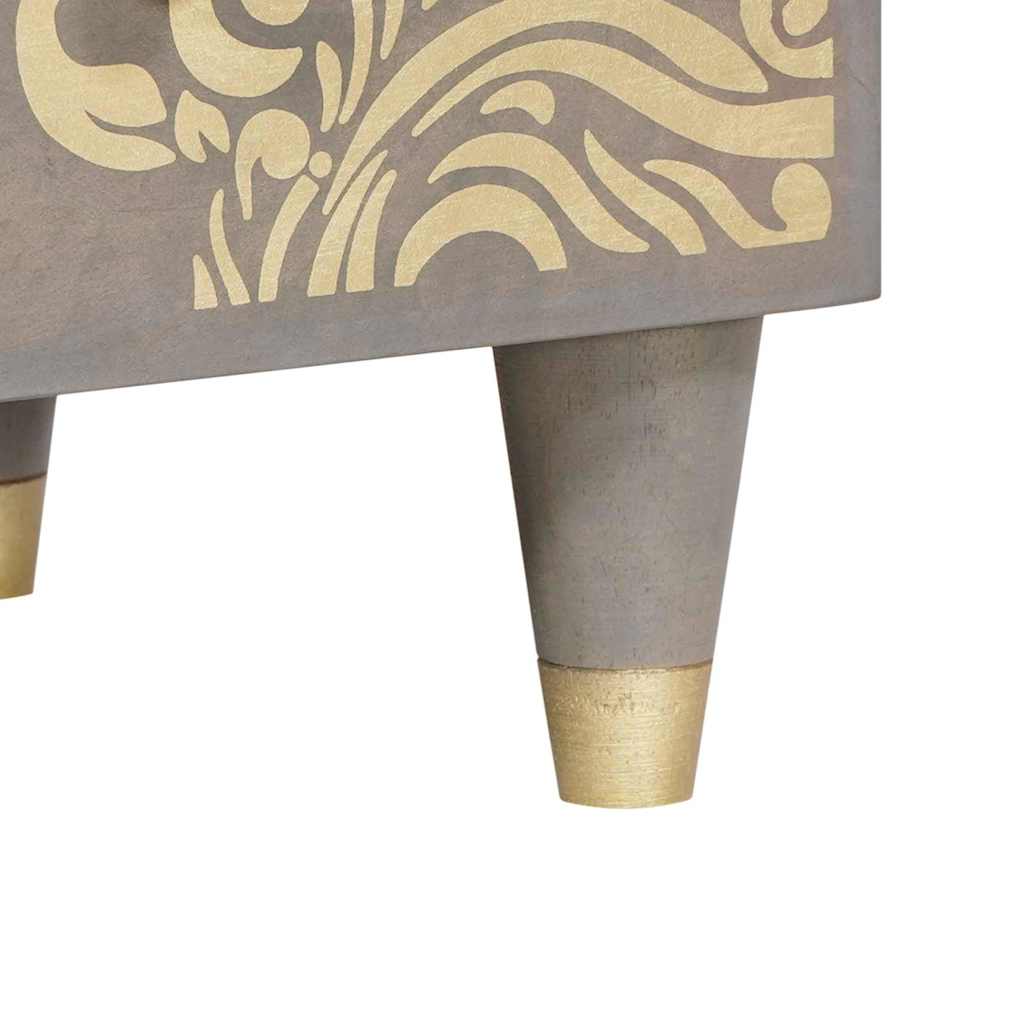 Haut Armoire avec étagère Gris et or 60 x 33.5 x 100 cm - XIOS