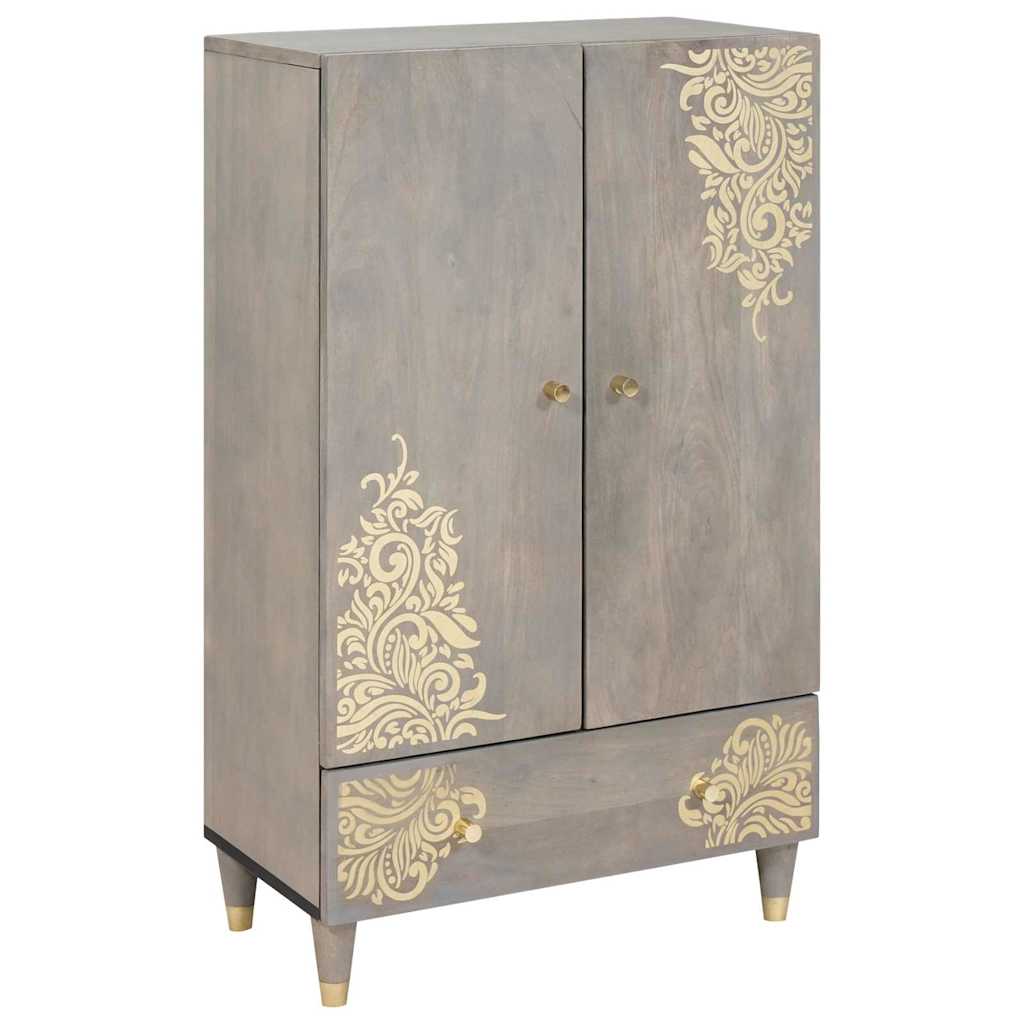 Haut Armoire avec étagère Gris et or 60 x 33.5 x 100 cm - XIOS