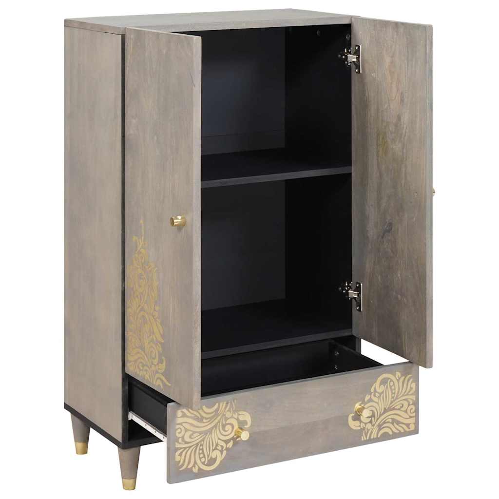 Haut Armoire avec étagère Gris et or 60 x 33.5 x 100 cm - XIOS