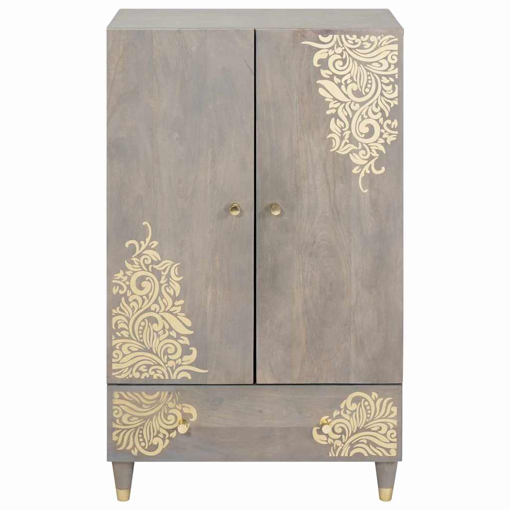 Haut Armoire avec étagère Gris et or 60 x 33.5 x 100 cm - XIOS