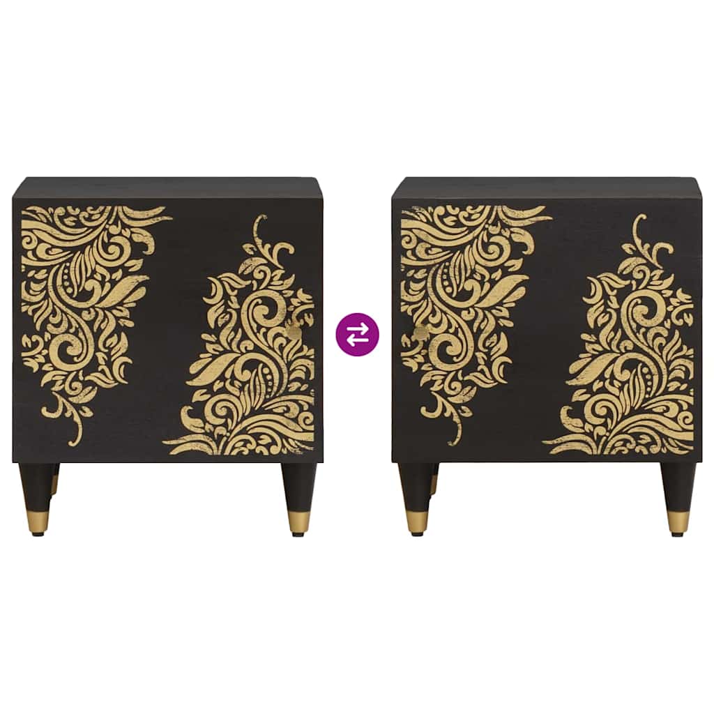 Cabinet de chevet avec porte Noir 40 x 33 x 46 cm - XIOS