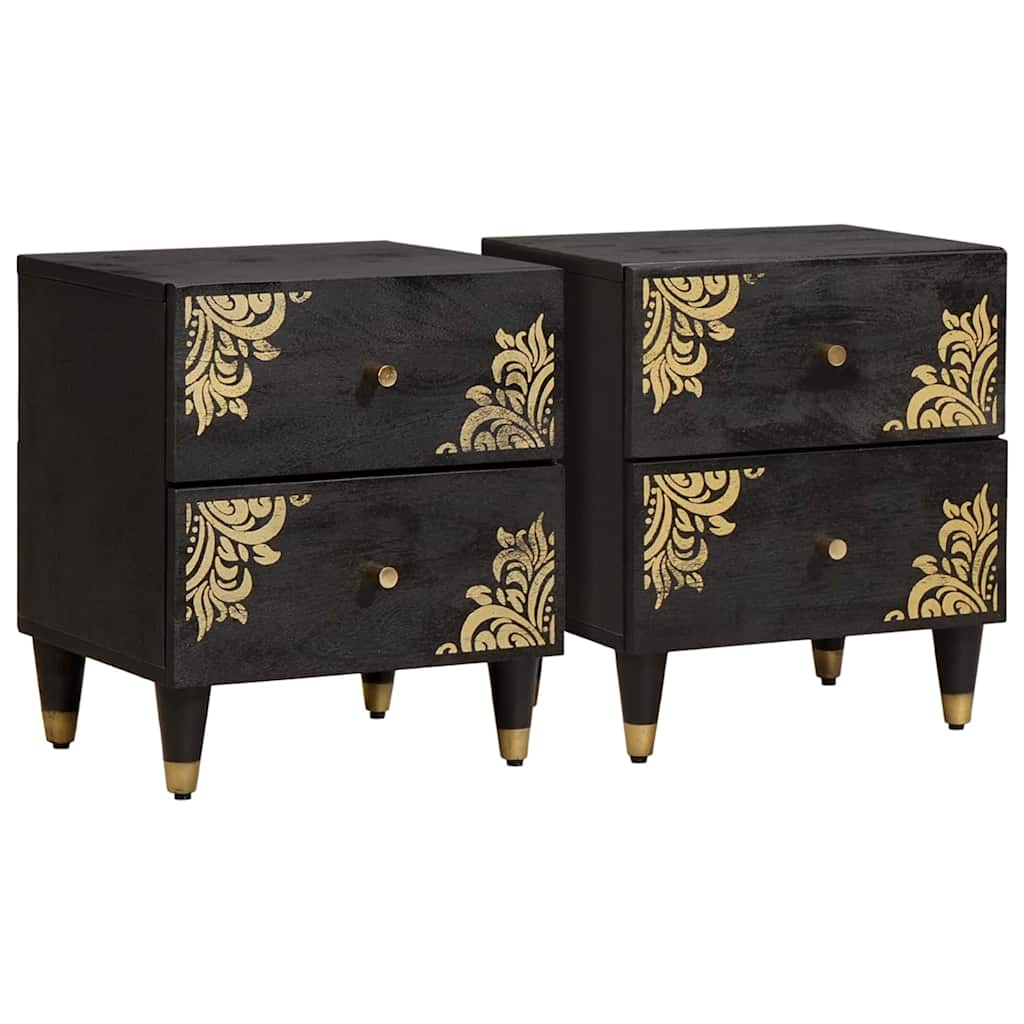 Cabinet de chevet avec tiroir 2 pcs Noir 40 x 33 x 46 cm - XIOS