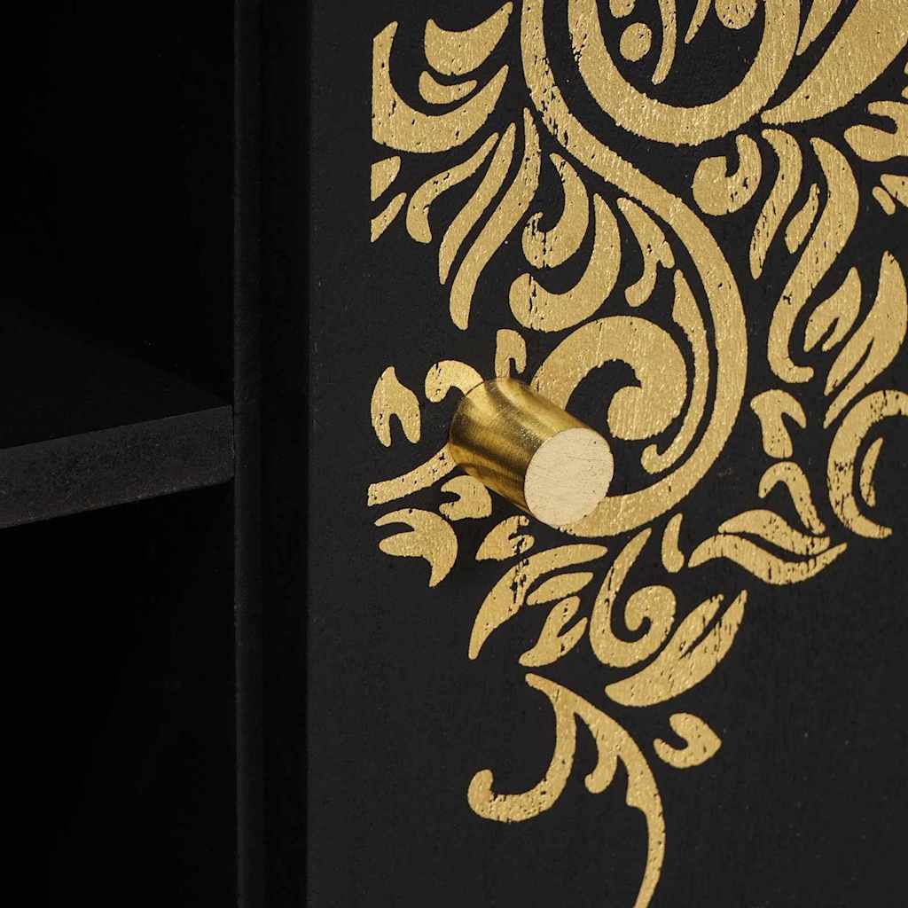 Meuble TV Noir 105 x 33 x 46 cm Bois de mangue massif - XIOS