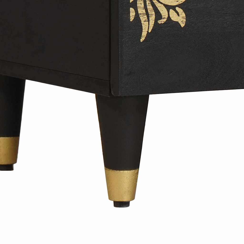 Meuble TV Noir 70 x 33 x 46 cm Bois de mangue massif - XIOS