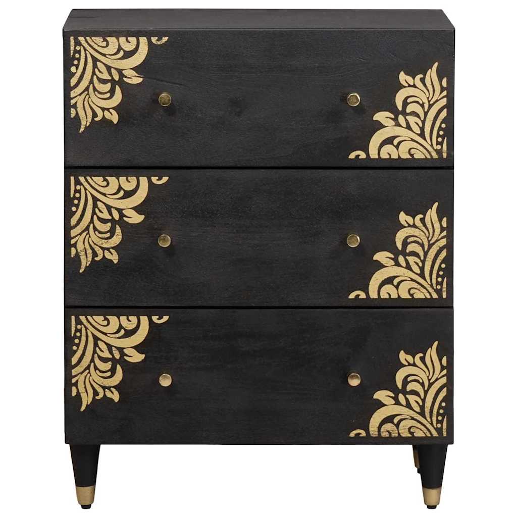 Buffet Noir 60 x 33 x 75 cm Bois de mangue massif - XIOS
