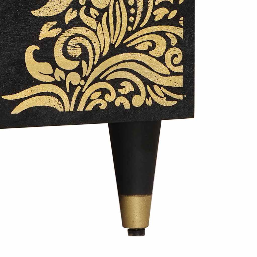 Table basse Noir 80 x 50 x 40 cm Bois de mangue massif - XIOS