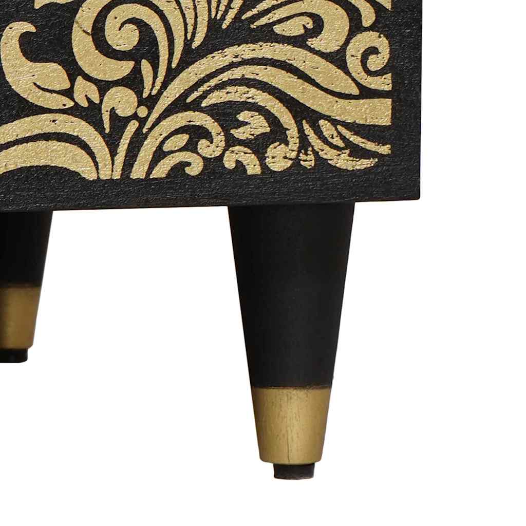 Table basse Noir 80 x 50 x 40 cm Bois de mangue massif - XIOS