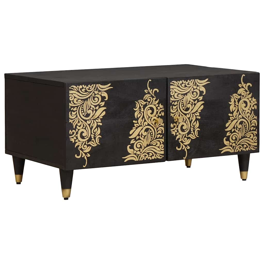 Table basse Noir 80 x 50 x 40 cm Bois de mangue massif - XIOS