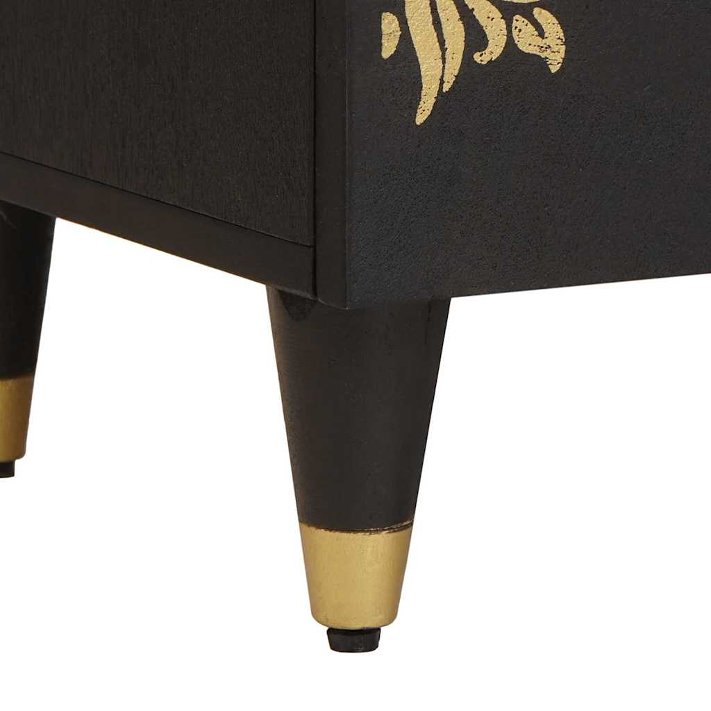 Cabinet de chevet Noir 40 x 33 x 46 cm Bois de mangue massif - XIOS