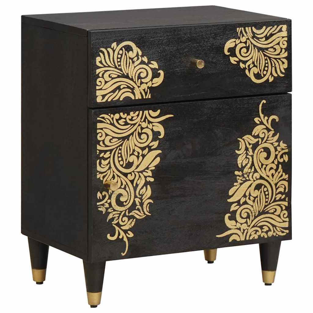 Cabinet de chevet avec porte avec tiroir Noir 50 x 33 x 60 cm - XIOS
