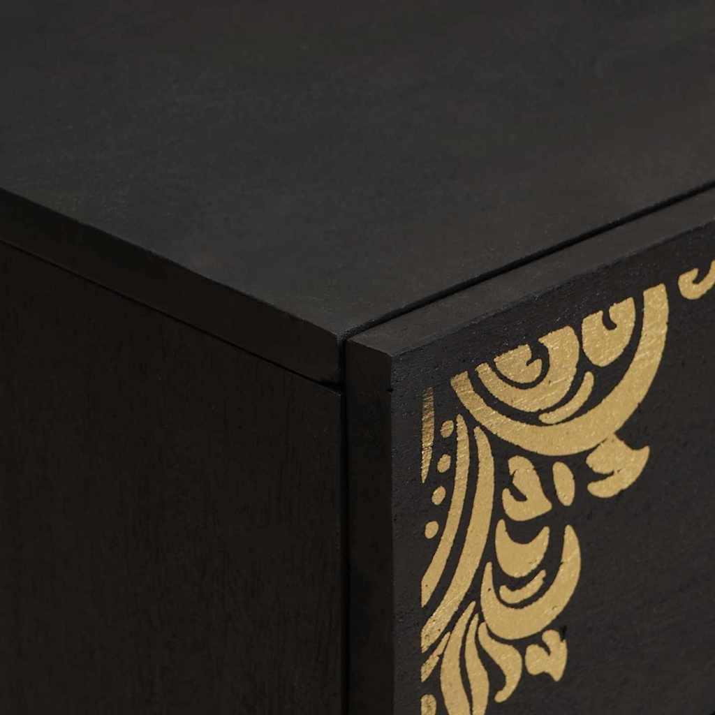 Cabinet de chevet Noir 50 x 33 x 62 cm Bois de mangue massif - XIOS