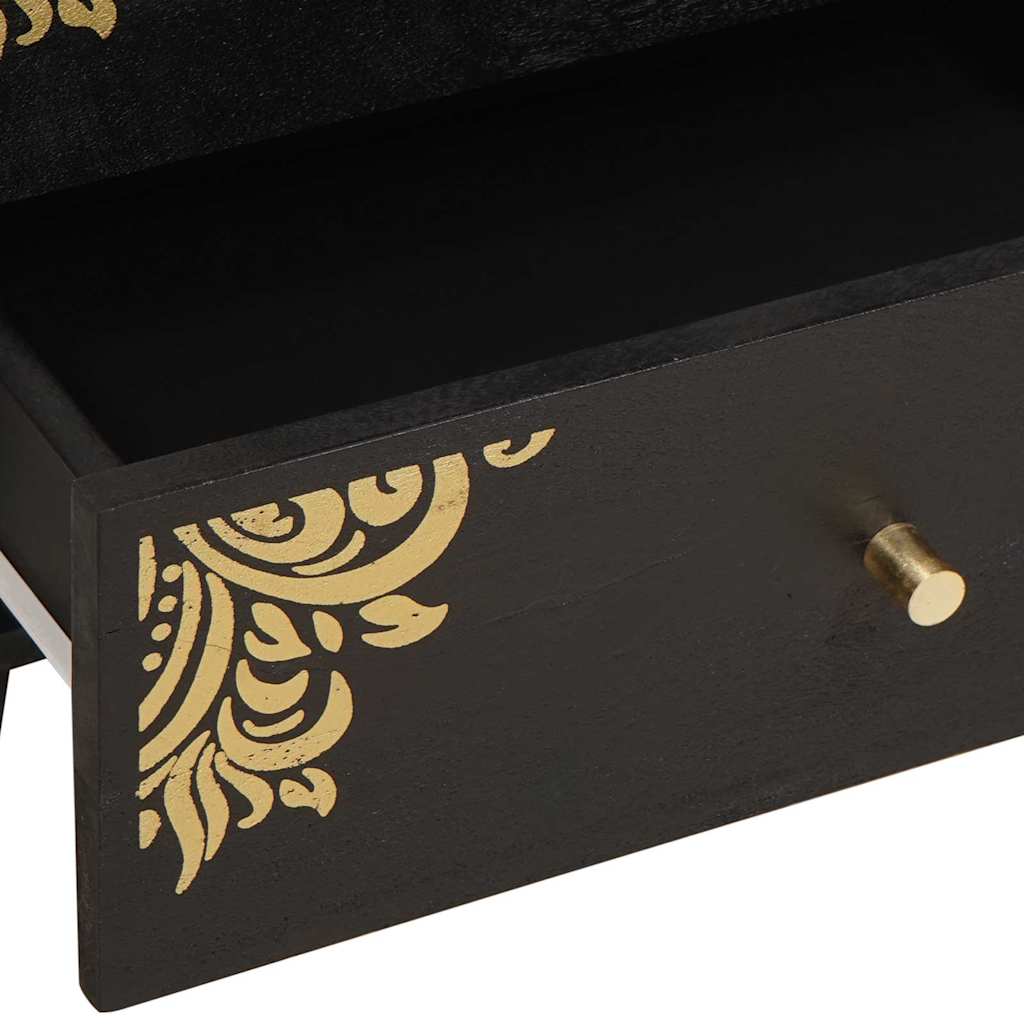 Cabinet de chevet Noir 50 x 33 x 62 cm Bois de mangue massif - XIOS