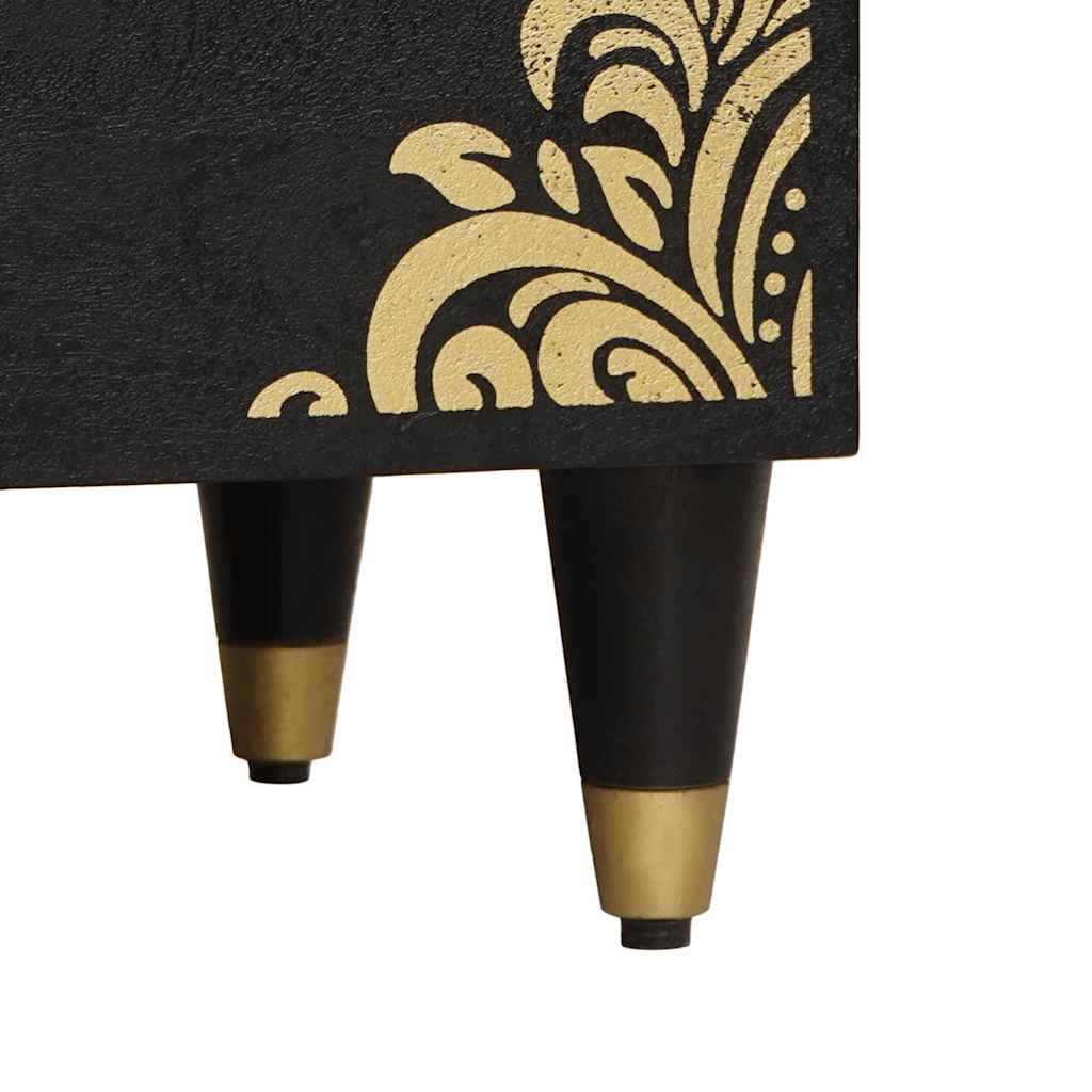 Cabinet de chevet Noir 50 x 33 x 62 cm Bois de mangue massif - XIOS