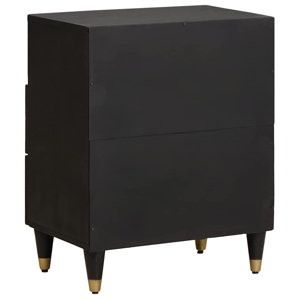 Cabinet de chevet Noir 50 x 33 x 62 cm Bois de mangue massif - XIOS
