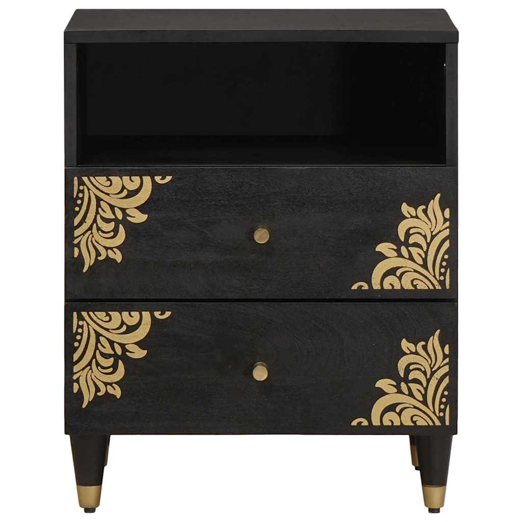 Cabinet de chevet Noir 50 x 33 x 62 cm Bois de mangue massif - XIOS